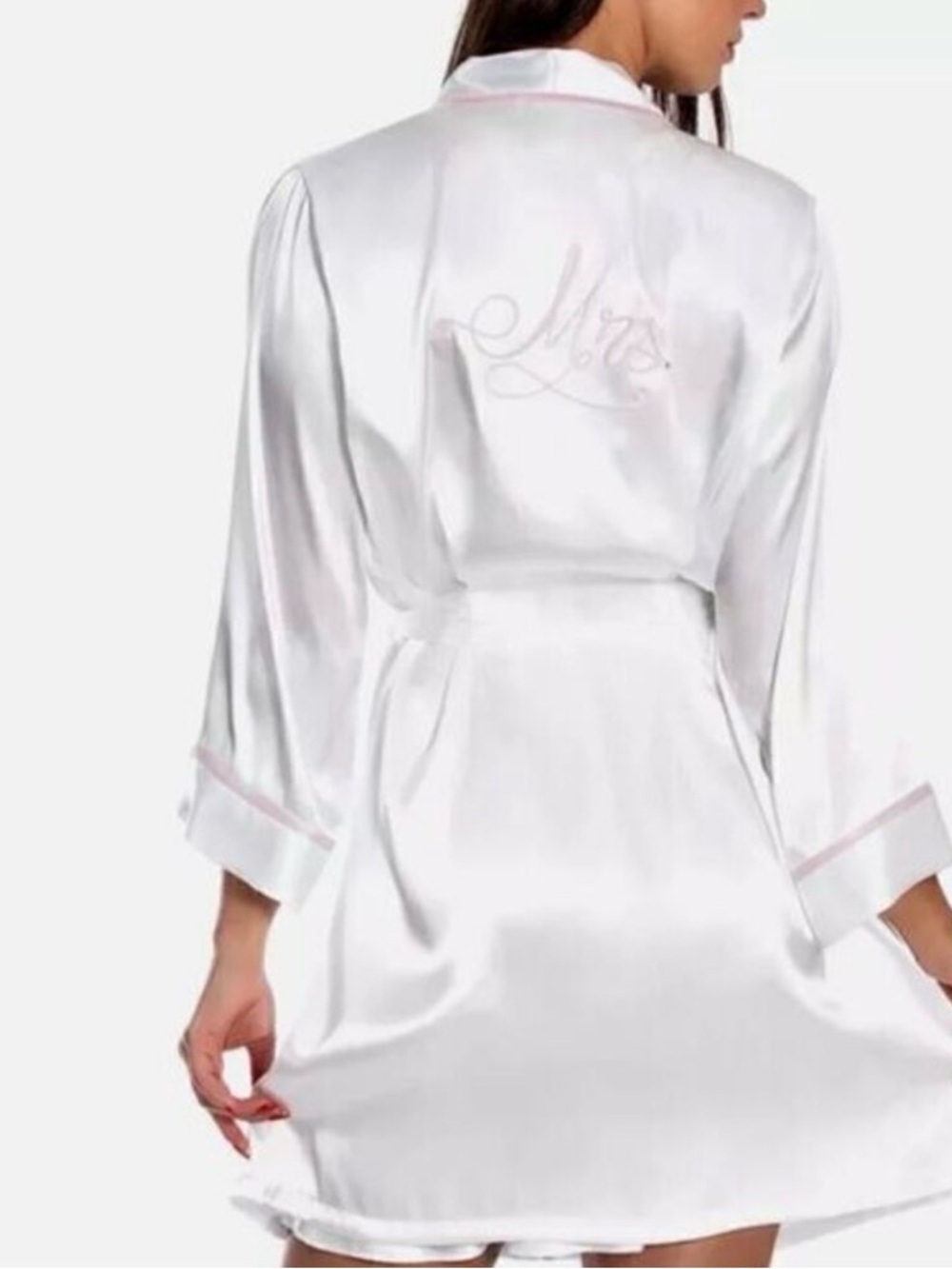 💍Linea Donatella White Satin Bride Robe